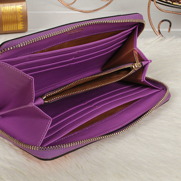 dior zippy wallet calfskin 118 purple&pink - Click Image to Close